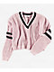Love Knits NYC Pink V-Neck Crop Sweater - Thumbnail image 4 of 4