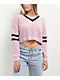 Love Knits NYC Pink V-Neck Crop Sweater - Thumbnail image 1 of 4