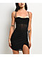 Lovesome Corset Black Glitter Dress - Thumbnail image 1 of 10