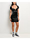 Lovesome Satin Babydoll Black Puff Sleeve Mini Dress  - Thumbnail image 5 of 6