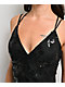 Lovesome Sequin Tie Back Black Dress - Thumbnail image 3 of 10