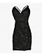 Lovesome Sequin Tie Back Black Dress - Thumbnail image 7 of 10