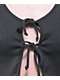 Lunachix Black Rib Tie Front Crop Top - Thumbnail image 2 of 3