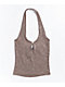 Lunachix Button Front Brown Halter Top - Thumbnail image 1 of 2