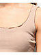 Lunachix Merrow Edge Ribbed Nude Crop Tank Top - Thumbnail image 2 of 3