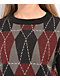 Lurking Class By Sketchy Tank Black, Burgundy, & Grey Coffin Argyle Sweater - Thumbnail image 3 of 3