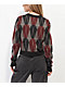 Lurking Class By Sketchy Tank Black, Burgundy, & Grey Coffin Argyle Sweater - Thumbnail image 2 of 3