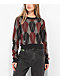 Lurking Class By Sketchy Tank Black, Burgundy, & Grey Coffin Argyle Sweater - Thumbnail image 1 of 3