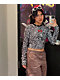 Lurking Class By Sketchy Tank x Stikker Madness Black & White Thermal Long Sleeve Crop T-Shirt - Thumbnail image 4 of 4