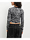 Lurking Class By Sketchy Tank x Stikker Madness Black & White Thermal Long Sleeve Crop T-Shirt - Thumbnail image 2 of 4