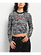 Lurking Class By Sketchy Tank x Stikker Madness Black & White Thermal Long Sleeve Crop T-Shirt - Thumbnail image 1 of 4