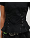 Lurking Class by Sketchy Tank Agnes Black Short Sleeve Button Up Corset Shirt - Thumbnail image 4 of 4