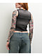 Lurking Class by Sketchy Tank Chain Stripe Black & Grey Raglan Crop Tank Top - Thumbnail image 2 of 3