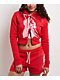 Lurking Class by Sketchy Tank Don't Pray For Me Red Crop Zip Hoodie - Thumbnail image 1 of 5