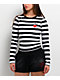 Lurking Class by Sketchy Tank Eat Your Heart Out Black & White Stripe Long Sleeve T-Shirt - Thumbnail image 1 of 3