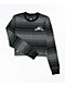 Lurking Class by Sketchy Tank Hombre Black & Grey Stripe Crop Long Sleeve T-Shirt - Thumbnail image 1 of 3