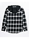 Lurking Class by Sketchy Tank K-9 Black & White Plaid Hooded Flannel Shirt
