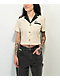 Lurking Class by Sketchy Tank Look Work Tan Crop Woven Shirt - Thumbnail image 2 of 4