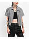 Lurking Class by Sketchy Tank Lurker Black & White Stripe Crop Work Shirt - Thumbnail image 1 of 4