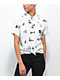 Lurking Class by Sketchy Tank Mixed White Short Sleeve Button Up Tie Front Shirt - Thumbnail image 1 of 4