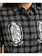 Lurking Class by Sketchy Tank Muerte Black & Grey Plaid Button Up Crop Shirt - Thumbnail image 4 of 4