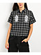 Lurking Class by Sketchy Tank Muerte Black & Grey Plaid Button Up Crop Shirt - Thumbnail image 2 of 4