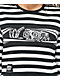 Lurking Class by Sketchy Tank Peeking Black & White Stripe Crop Long Sleeve T-Shirt
