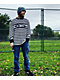 Lurking Class by Sketchy Tank Peeking camiseta de manga larga con rayas blancas y negras