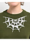 Lurking Class by Sketchy Tank Spider Web Green Crop Sweater - Thumbnail image 2 of 3
