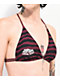 Lurking Class by Sketchy Tank Terror Eyes Burgundy Stripe Triangle Bikini Top
