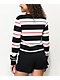 Lurking Class by Sketchy Tank Thorns Black & White Stripe Crop Long Sleeve T-Shirt