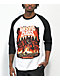 Lurking Class by Sketchy Tank x Stikker Burn White & Black Baseball T-Shirt