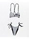 Lurking Class por Sketchy Tank Peeking Parte inferior de bikini cavada rayada en blanco y negro