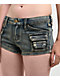 Mebon Tracey Cargo Blue Wash Micro Shorts - Thumbnail image 3 of 7