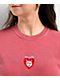 Melodie Cold Hearted Embroidered Boxy Red T-Shirt - Thumbnail image 3 of 4