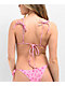 Melodie Pink Print Rib Triangle Bikini Top - Thumbnail image 2 of 6
