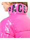 Members Only x Space Jam High Shine Chaqueta rosa puffer