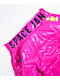 Members Only x Space Jam High Shine Chaqueta rosa puffer
