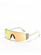Metal Sporty Shield Yellow Sunglasses - Thumbnail image 1 of 2