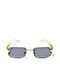 Micro Rectangle Leopard Black & Gold Frameless Sunglasses - Thumbnail image 2 of 2