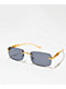 Micro Rectangle Leopard Black & Gold Frameless Sunglasses - Thumbnail image 1 of 2