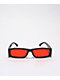 Micro Red & Black Rectangle Sunglasses - Thumbnail image 2 of 2