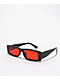Micro Red & Black Rectangle Sunglasses - Thumbnail image 1 of 2