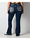 Miss Me Fleur De Lis Light Blue Wash Bootcut Jeans - Thumbnail image 4 of 7