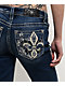 Miss Me Fleur De Lis Light Blue Wash Bootcut Jeans - Thumbnail image 5 of 7