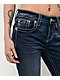 Miss Me Fleur De Lis Light Blue Wash Bootcut Jeans - Thumbnail image 6 of 7