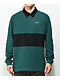 Monet Blocked Green & Black Long Sleeve Polo Shirt - Thumbnail image 1 of 3