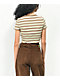 Monet June Striped Green Crop Top Shirt 