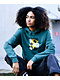 Monet Mason Blurred Flowers Turquoise Hoodie - Thumbnail image 1 of 4