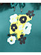 Monet Mason Blurred Flowers Turquoise Hoodie - Thumbnail image 3 of 4